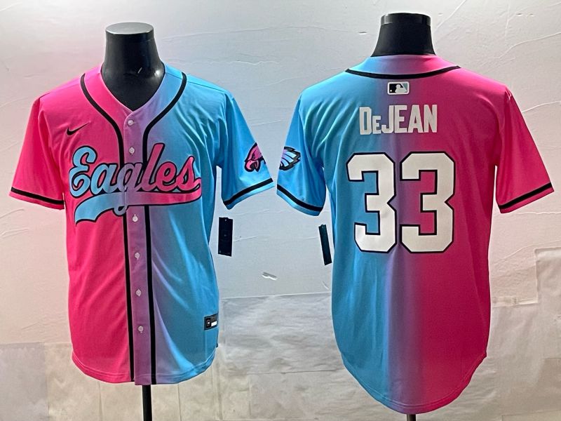Men 2025 Philadelphia Eagles #33 Dejean Blue pink Nike Limited NFL Jersey style 01->philadelphia eagles->NFL Jersey